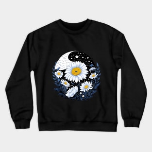 Daisy Flower Starry Sky Crewneck Sweatshirt